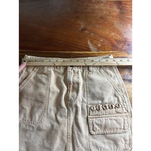 Hudson Hunter Cargo Sand Tan Mini Skirt Moli Ruffle Pocket, Size 25 - Picture 9 of 12